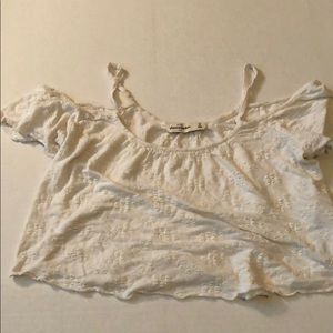 Cropped white Abercrombie kids shirt